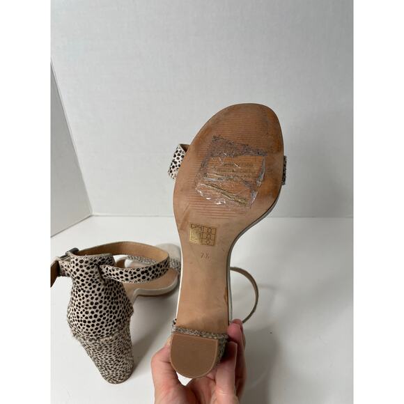 The Brooke Ankle-Strap Sandal in Spot Dot Calf Hair Womens Size 7.5 - Picture 6 of 6